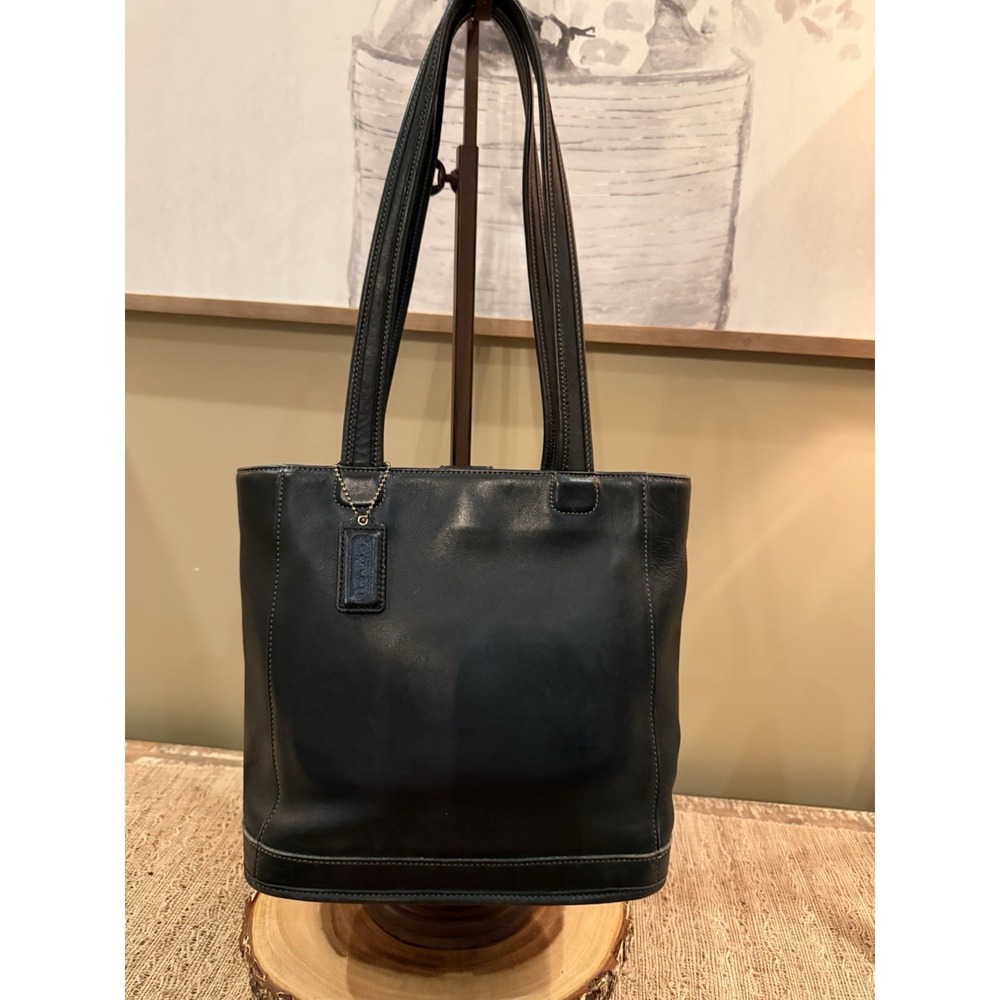 Vintage Coach Bleeker Bucket Bag Leather Shoulder Tote Purse 9305 Black - Picture 3 of 16